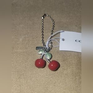 Coach New York Exclusive Cherries Shoe Charm Wristlet Wallet Purse Cherry NWT